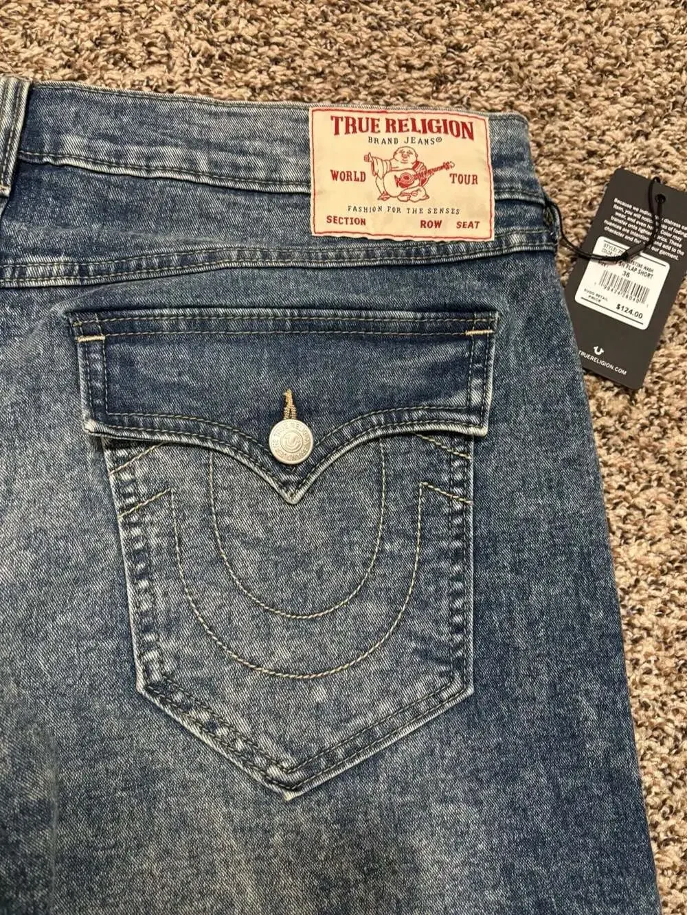 True Religion Ricky stretch Denim Shorts in Light Celestine Wash